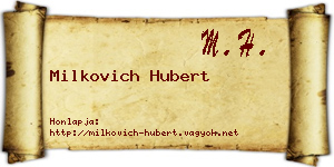 Milkovich Hubert névjegykártya
